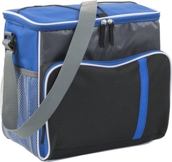 Grote koeltas XL blauw/zwart met verstelbare band - 12 liter - Koeltassen voor onderweg/op het strand van Swiss Peak