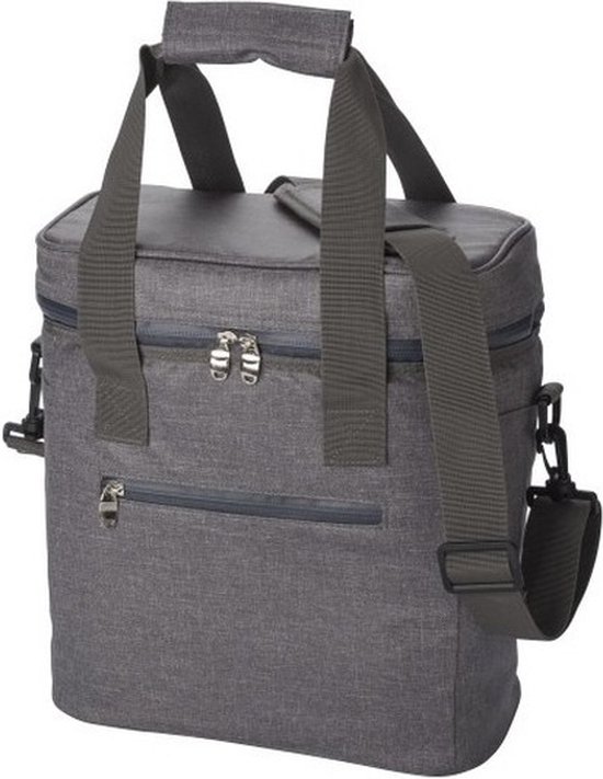 Grote koeltas XXL grijs met verstelbare band - 34 liter - Koeltassen voor onderweg/op het strand van Coolbox.