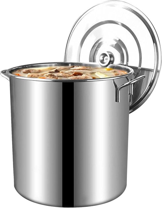 Grote kookpan - Soeppan emmer - Thuiskeuken koken - Roestvrij staal - 10 liter
