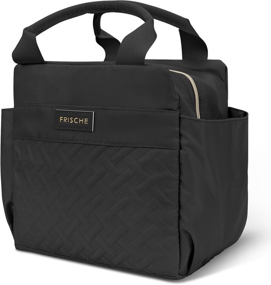 Grote Lekvrije Lunch Bag voor Vrouwen - Koelbox met Flessenhouder en Zijvakken - Geschikt voor NatraProw - Lovina - Caperci (Zwart) van Merkloos