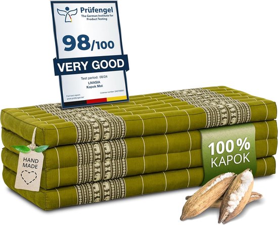 Grote Opvouwbare Kapok Matras voor Gasten en Tuin - 200x110cm van Merkloos