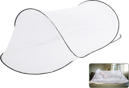 Grote Opvouwbare Tent - Pop Up Muggennet - Snelle Opbouw Met Bodemnet - Draagbaar Voor Reizen En Patio - Zwart 78x32x22 Inch - 1 Persoons Set - Ideaal Voor Camping Slaap En Buiten