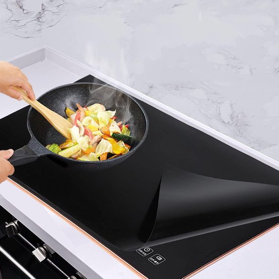 Grote siliconen beschermmat voor inductiekookplaat 52 x 78 cm, hittebestendig en isolerend, ideaal voor keukenbescherming en onderhoud van Merkloos