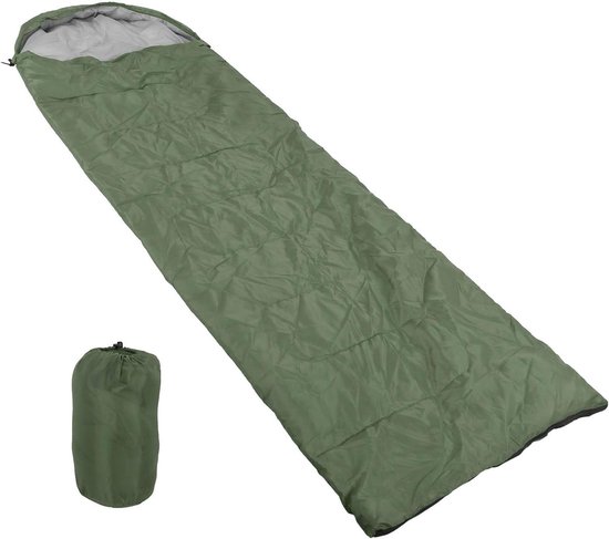 Grote Slaapzak - Lichtgewicht Slaapzak Envelop - Kamperen Buiten - Waterafstotend Ripstop - 180 x 75 cm - Militair Groen