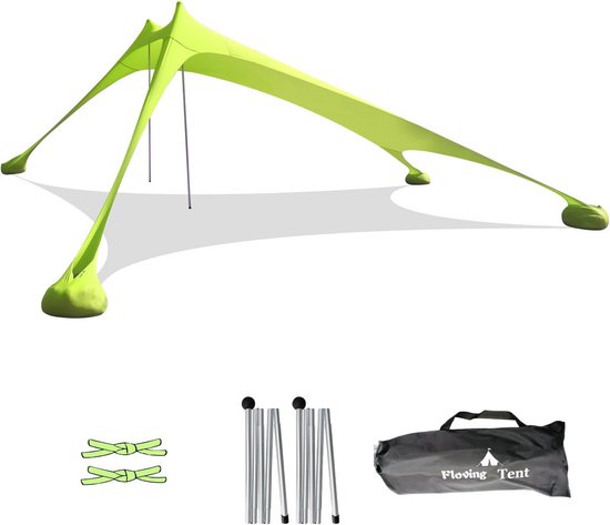 Grote UV-werende Strandtent met Luifel voor 3-4 Personen - Draagbaar en Lichtgewicht van Merkloos