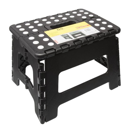 GS opstapkrukje inklapbaar - krukje opstapje - max. 150 kg - zwart