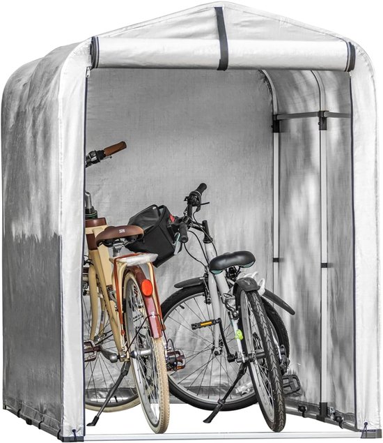 GTB® Fietsenberging - Fietsenstalling - Fietsenhok - Zilver - 176cm x 120cm x 163cm van Merkloos