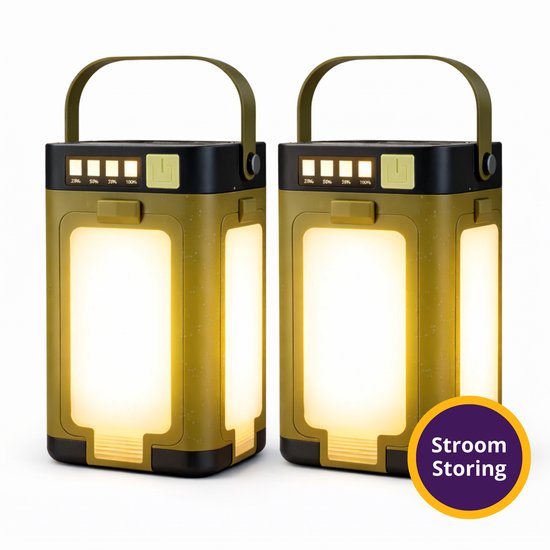 Guardyan® Noodlamp - Noodpakket - Noodlamp bij Stroomuitval - Powerbank - Noodlamp voor Thuis - Lamp - Kampeerlamp - Noodlamp Zonneenergie - IPX4 - 2 Stuks van Guardyan