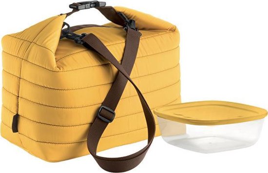 Guzzini On the Go Thermotas groot + 1 schaal - Okerkleurig