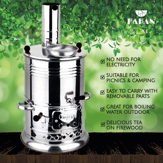Hakan Samovar campingwaterkoker voor buiten - Semaver - 4 lt van Merkloos