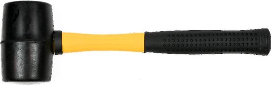 Hamer - Rubber hamer - Tenthamer - Campinghamer - Antislip - Rubber - geel van VONROC