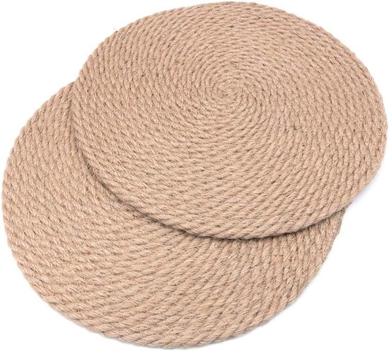 Handgeweven Rattan Isolatie Pads van 12", Onderzetters voor Tassen en Borden - Warmtebestendige Keukenaccessoires voor Eten en Drinken