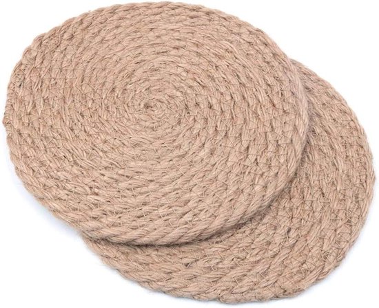 Handgeweven Rattan Onderzetters van 7 inch - Isolerende Pads voor Tassen en Schalen - Keuken en Eetkamer Accessoires voor Warmtebescherming van Merkloos