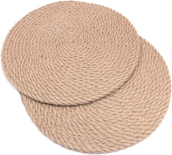 Handgeweven Rieten Onderzetters van 9,5 inch - Isolerende Pads voor Tassen, Potten en Pannen - Keuken en Eetkamer Accessoires