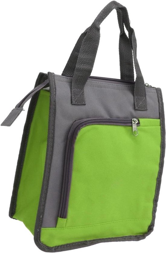 Handige Geïsoleerde Koeltas met Verbreden Handgreep voor Werk, Reizen en Wandelen - Herbruikbare Boodschappentas voor Maaltijden - Groen Kleurige Tas met Isolatie van Merkloos