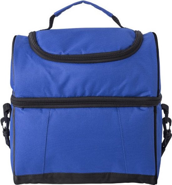 Handige koeltas blauw/zwart 39 cm - 12 liter - Koeltassen voor onderweg/op het strand van Benson