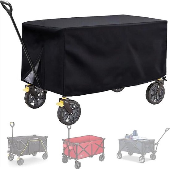 Handkar afdekking - opvouwbare bolderkar hoes - 210D heavy duty Oxford - waterdicht en UV-beschermhoes - multifunctionele vouwwagen - strandwagen - tuinwagen - 137 cm x 56 cm x 61 cm van Merkloos
