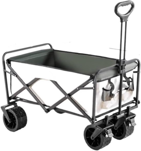 Handkar Tuinwagen - Transportkar Opvouwbaar - Boodschappen en Kamperen - Met Strandwielen - 11 kg - Grijs