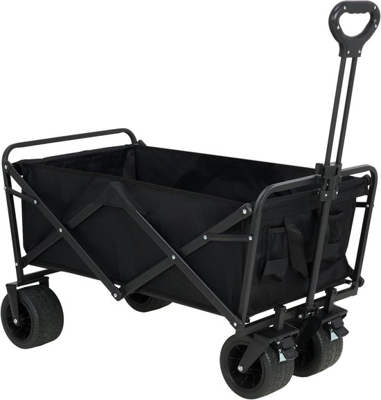 Handkar XL - Draagwagen Stevig - Boodschappen Vervoeren - 180 kg Draagkracht - 95 x 57 x 96 CM - Zwart