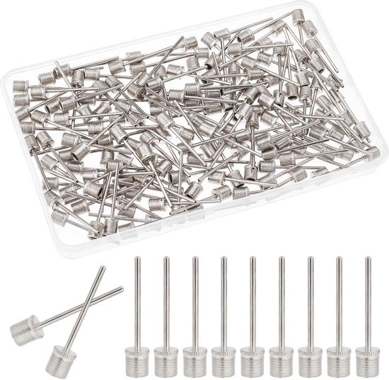 Handmaker 150 stuks balpompnaalden - stalen kogelpomp naalden - inflatienaalden - luchtpomp naald voor basketbal - voetbalbal - rugbyballen - volleybal - voetbal vervanging - bal pomp pin Voetbalpomp van Handmaker