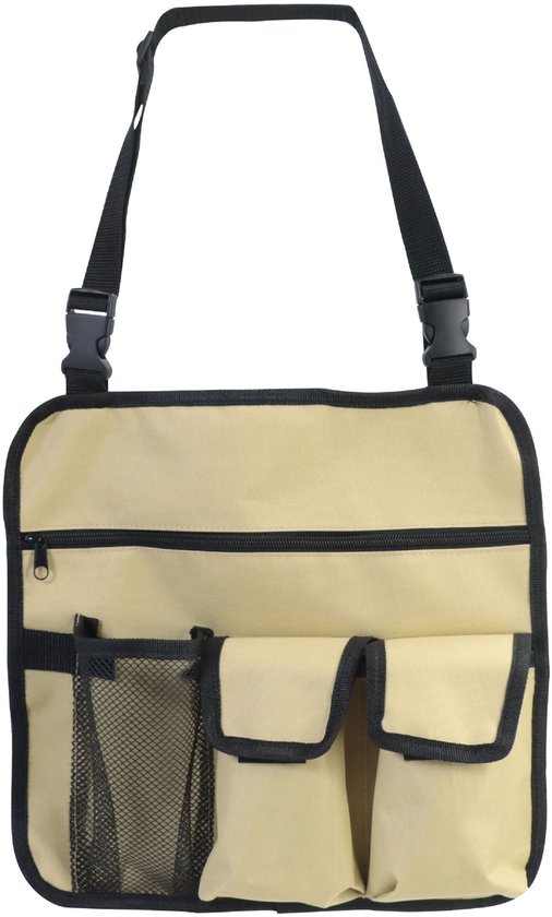Hangende organizer - Hangende opberger - 32*32cm - voor Outdoor Opvouwbare Campingstoel - 600D Oxford-doek - Khaki - Stoel Armleuning Organisator - Waterdicht - Strandstoel