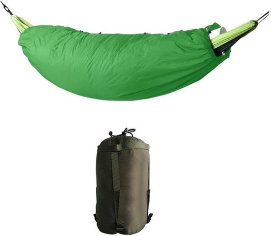 Hangmat Quilt - Slaapzak Deken - Kamperen Reizen - Lichtgewicht Katoen - 200 cm Lengte - Leger Groen
