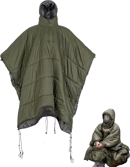 Hangmat Slaapzak - Draagbare Poncho - Outdoor Avontuur - Waterdicht Ademend - 140 x 113 cm - Groen