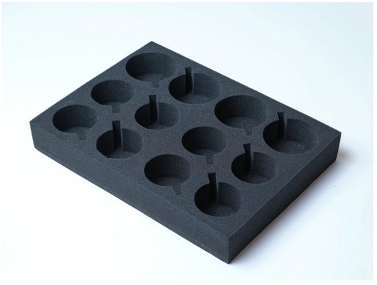 Happy Rhino - Bekerhouder Foam X 5cm 12 Bekers - Stoelaccessoires - Zwart - 0.08kg - PU - 34 x 25 cm