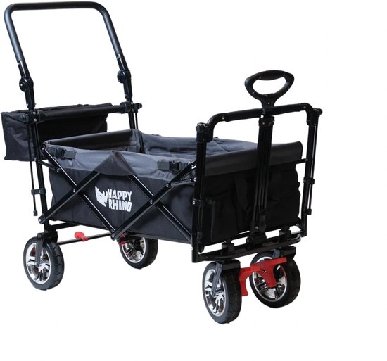 Happy Rhino - Bolderwagen Mimosa - Bolderwagens - Zwart - 13kg - Polyester - 56 x 13 x 108 cm van Merkloos