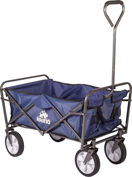 Happy Rhino - Bolderwagen Otway - Bolderkarren, Transportkar, Bolderkar Opvouwbaar - Duwstang, Massieve Banden - Aluminium - 69 x 54 x 13 cm van Happy Rhino