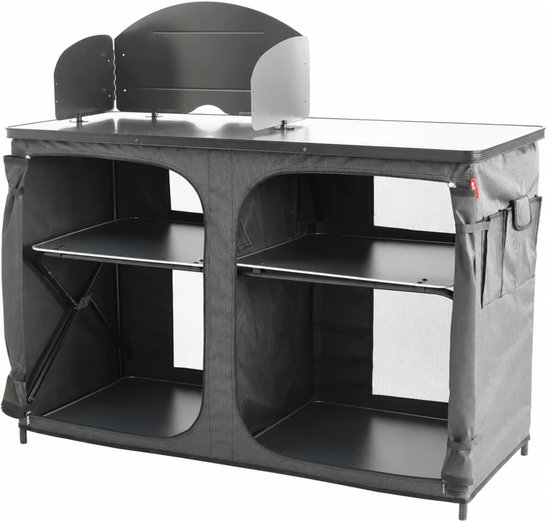 Happy Rhino - Campingkast Prespa XXL - Grijs - 130 x 53.5 x 86/119 cm