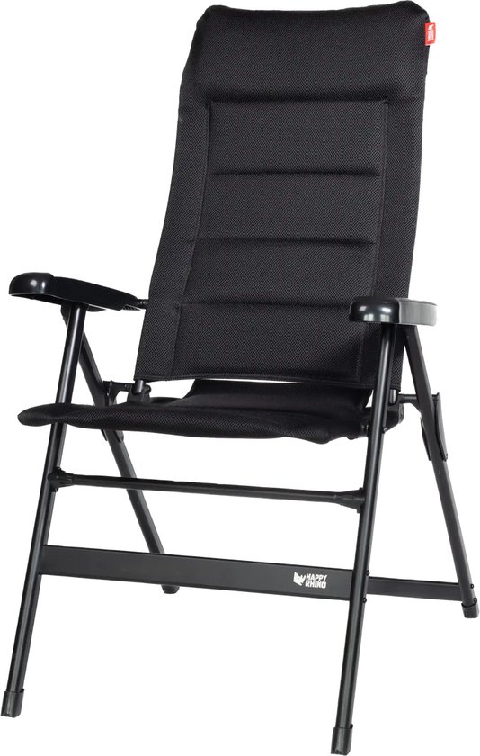 Happy Rhino - Campingstoel Rila L - Vouwstoelen - Zwart - 5,3kg - 3D mesh - 44 x 5.3 x 48 cm van Merkloos
