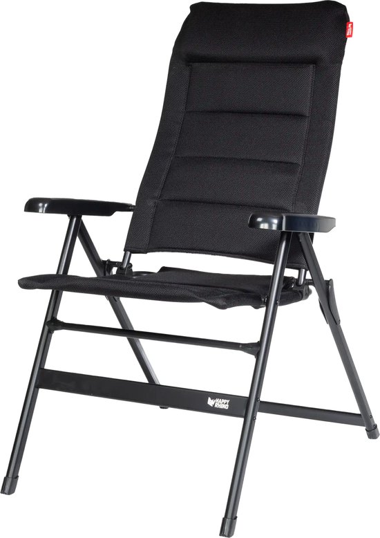 Happy Rhino - Campingstoel Rila XL - Vouwstoelen - Zwart - 5,5kg - 3D mesh - 46 x 5.5 x 50 cm van Merkloos
