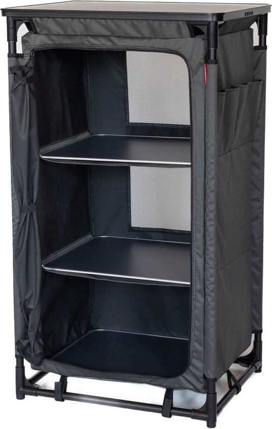 Happy Rhino - Cilento - Campingkast - Opbergkast - Opvouwbaar - Grijs - 12 kg Draagvermogen van Merkloos