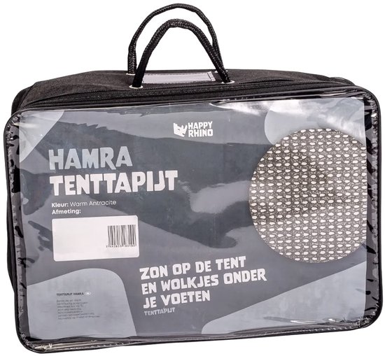 Happy Rhino - Tenttapijt Hamra Antraciet - 250 x 500 cm - Buitentapijt