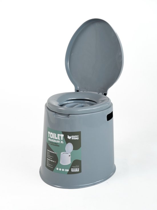 Happy Rhino - Toilet Draagbaar XL - Grijs - Toiletten - PP - 41 x 49 x 41 cm
