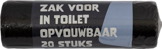 Happy Rhino - Zak Voor In Toilet Opvouwbaar 20St - Toiletten - Zwart - 0.2kg - 15.5 x 5 x 5 cm van Merkloos