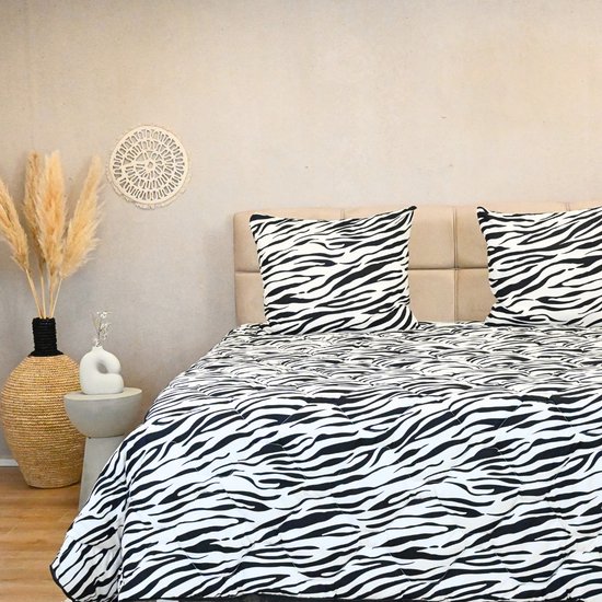 HappyBed All year dekbed enkel 200x200 - Tweepersoonsdekbed - Wasbaar dekbed zonder overtrek - Bedrukt dekbed zonder hoes - Hoesloos Dekbed met Print - Zebra van HappyBed