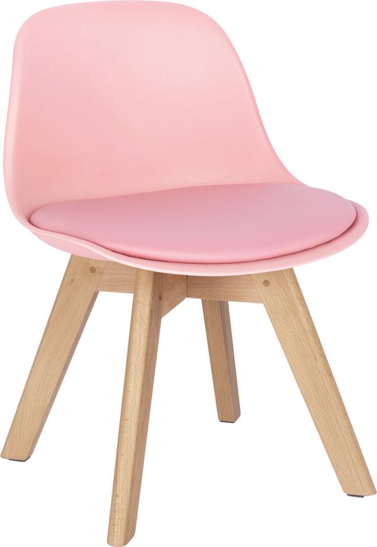 Happyment Kinderstoel Jeff - 1 persoons - Kinderfauteuil - Eetkamerstoel - Roze - zithoogte 33 cm van Happyment