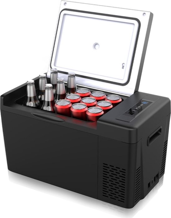 Happyment Luxe koelbox 22L - Elektrisch - Auto, vrachtwagen - Camping - DC 12V/24V - AC 100V/240V - Koelt en verwarmt van Happyment