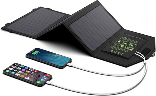 Happyment® Zonnepaneel set - Opvouwbare zonne paneel - Draagbaar - 12V - Camper en camping - Oplader 21W van Happyment