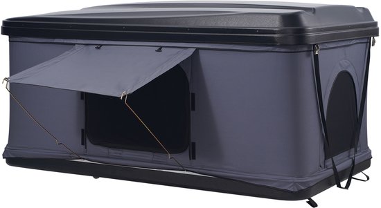 Hardtop daktent, Naturnest Hardtop daktent voor 2-3 personen, hardtop daktent uitgerust met een telescopische ladder en een dik matras van Merkloos