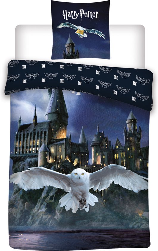 Harry Potter Dekbedovertrek Hedwig - Eenpersoons - 140 x 200 cm - Katoen van Merkloos