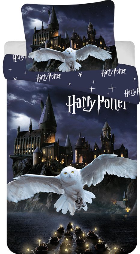 Harry Potter Dekbedovertrek Hogwarts Night -140 x 200 cm / 70 x90 cm - Polyester van Merkloos