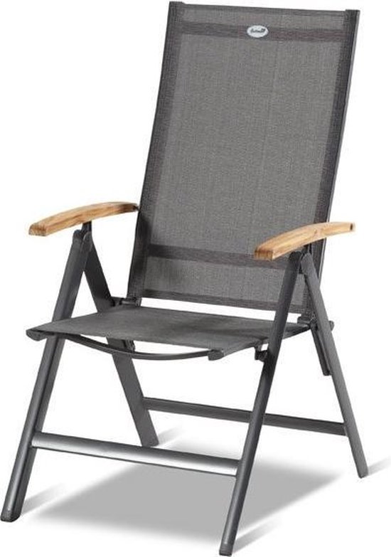 Hartman Aruba verstelbare tuinstoel - grijs / teak van Merkloos