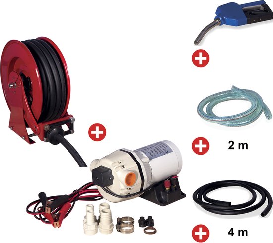 Haspel AdBlue 15 m Ø 3/4 20 bar Gepoederlakt staal met pompenset 12v MW Tools SHAD3415 SET3 12 van MW Tools