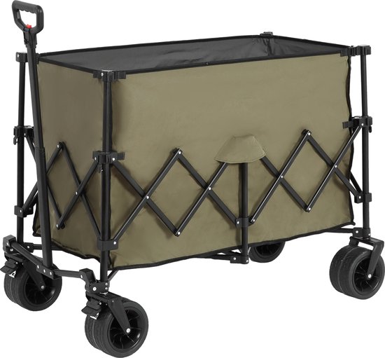 HAUSS SPOLE Bolderkar Opvouwbaar – 42,91 X 20,87 X 32,68 Inch – Staal – Groen – Voor Strand Camping Tuin En Boodschappen – Met Grote Wielen van Merkloos
