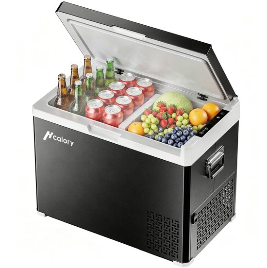 Hcalory 30L Auto & Thuis Koelbox – Dubbele Zone Vrieskast, Touchscreen, 12/24V DC & 220V AC, Energiezuinig & Stil van Merkloos