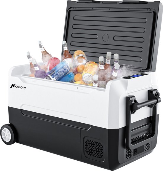 Hcalory Compressor Koelbox - 35 L - Mini Koelkast - AC/DC - 12V-24V/230V - Voor auto en huis - Outdoor camping benodigdheden - Zwart/Wit van Hcalory