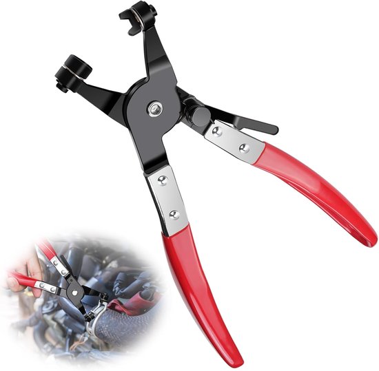 Heavy Duty Hose Clamp Pliers - Wire Hose Clamps Removal and Installation Tool - Auto Repair Tool voor Car Hookah Ring-Type en Swivel Flat-Band Clamps (Rood) van WindGallop